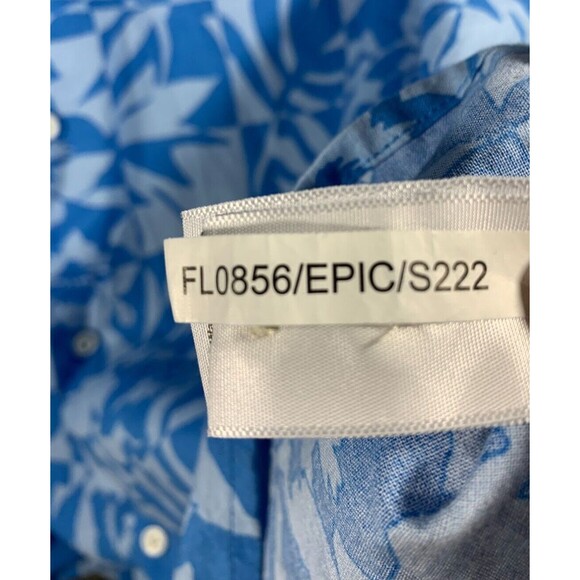 Free Assembly XL Blue Tropical Floral Hawaiian Short Sleeve Button-up Shirt - Picture 9 of 13